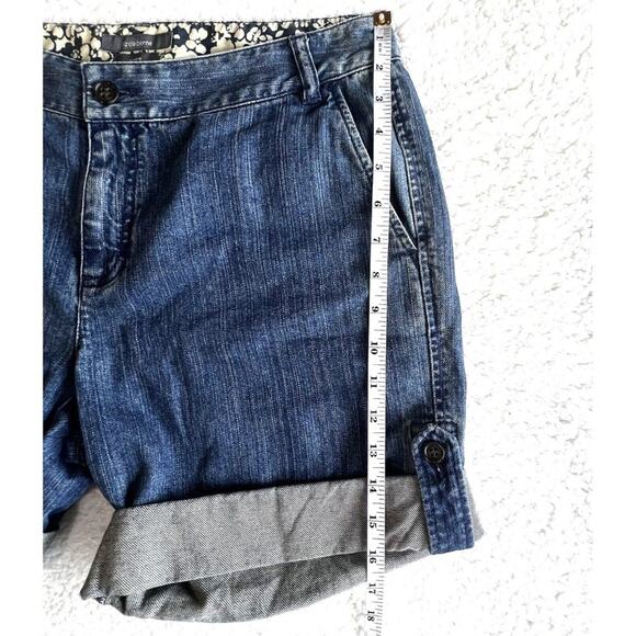 liz claiborne Shorts Women's Denim Jean Size 8 Sloan Blue Cuffed Medium Wash - Picture 7 of 9